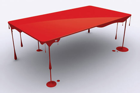 Nowoczesny czerwony stół